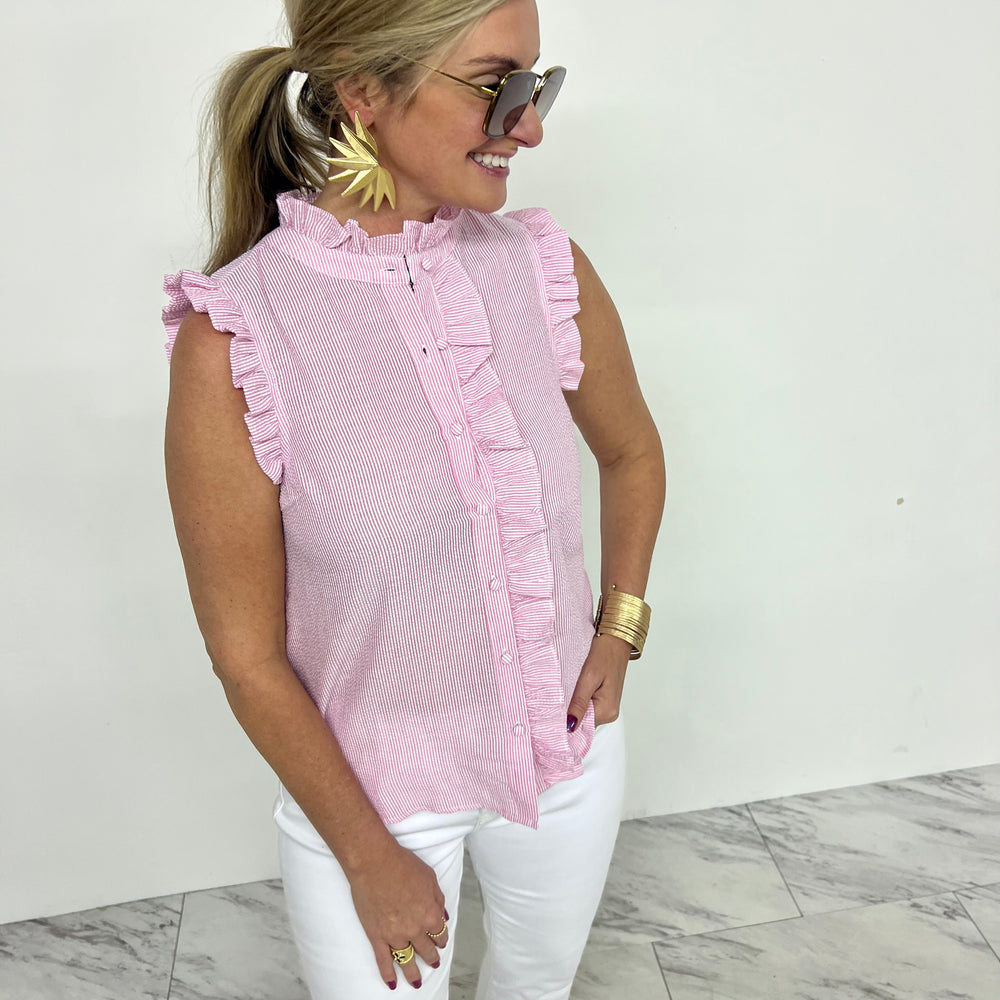 
                  
                    Southern Belle Seersucker Top (Pink)
                  
                