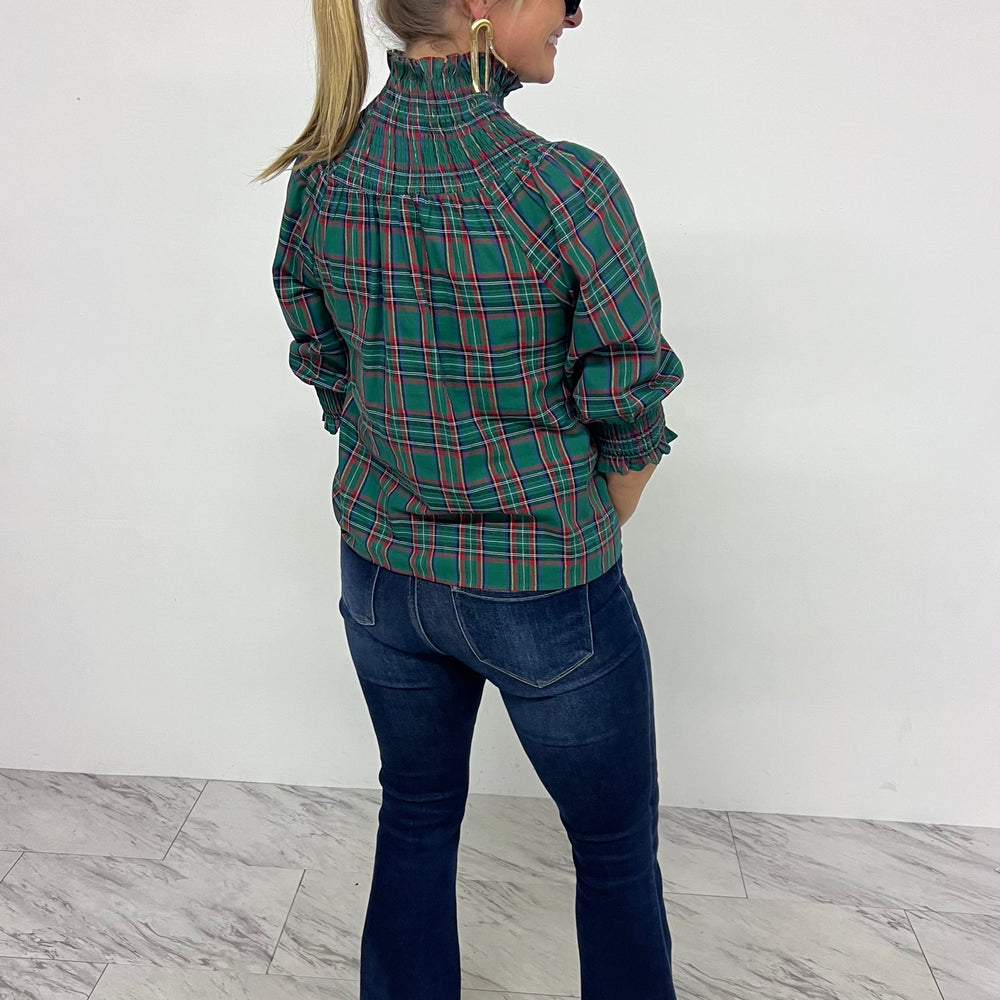 
                  
                    Deck The Halls Smocked Plaid Top (green)-FINAL SALE
                  
                