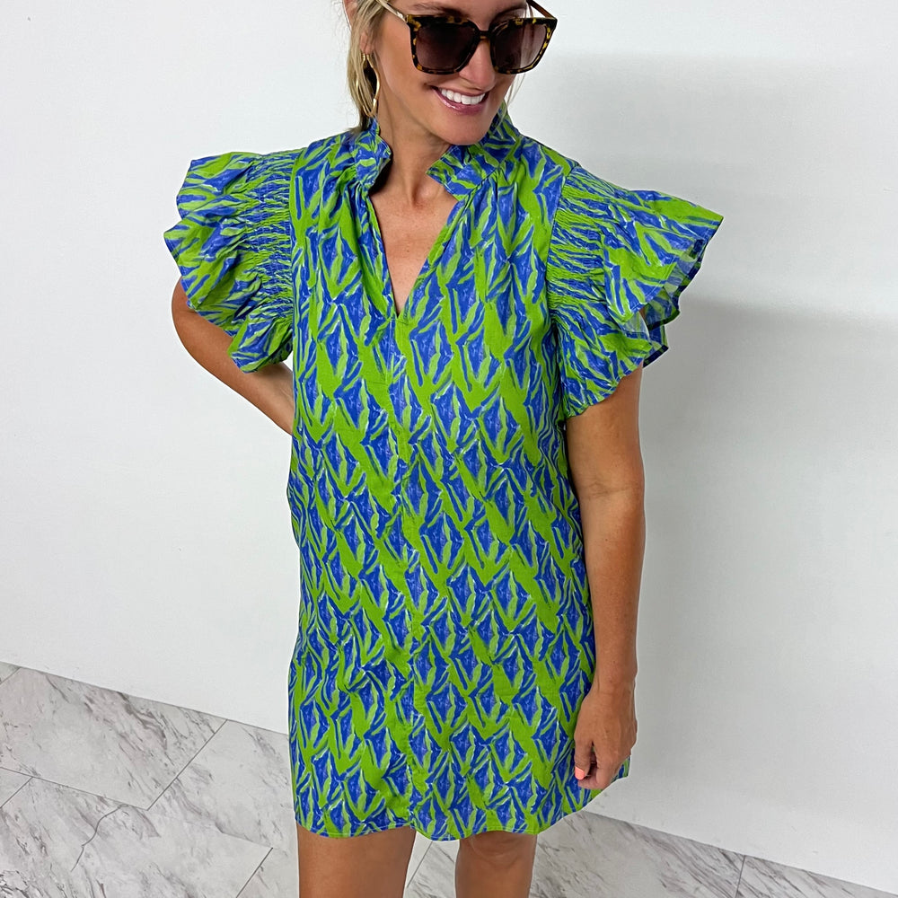 
                  
                    Laguna Green + Blue Smocked Dress
                  
                