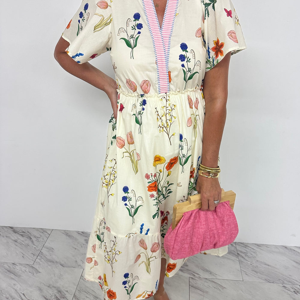 
                  
                    Verona Flower + Stripe Dress
                  
                