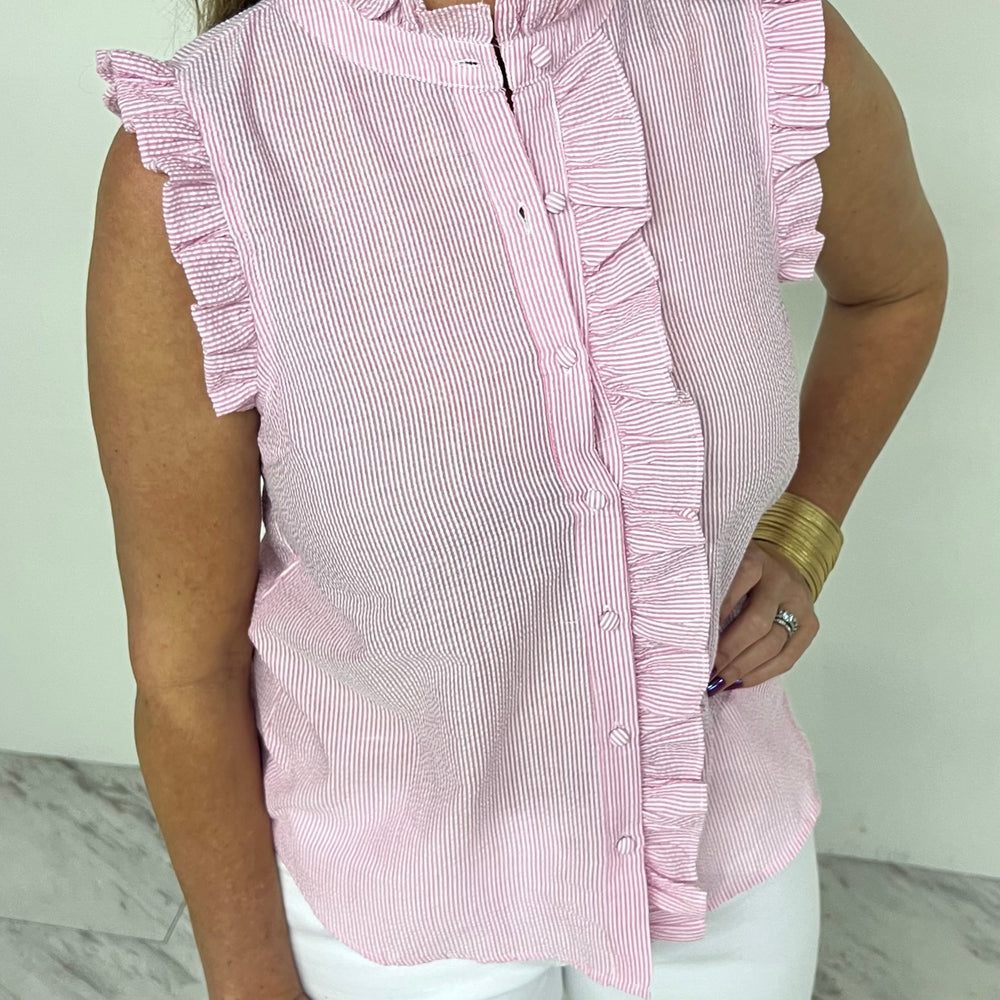 
                  
                    Southern Belle Seersucker Top (Pink)
                  
                