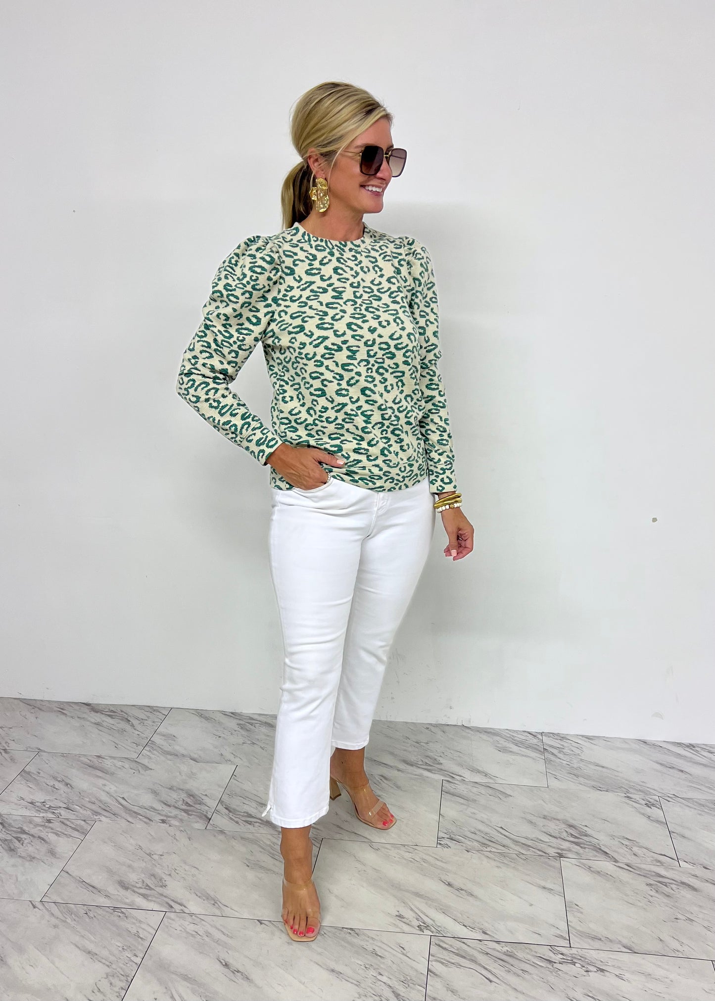 Wilde Green Spotted Top