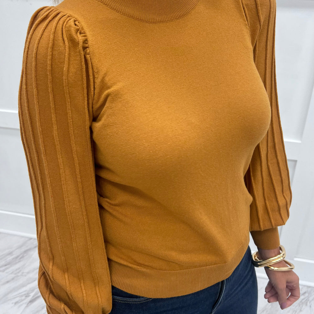 
                  
                    Verona Pleat Sleeve Sweater (Dark Golden Yellow)
                  
                