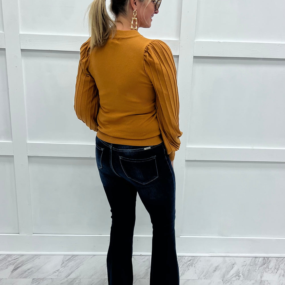 
                  
                    Verona Pleat Sleeve Sweater (Dark Golden Yellow)
                  
                