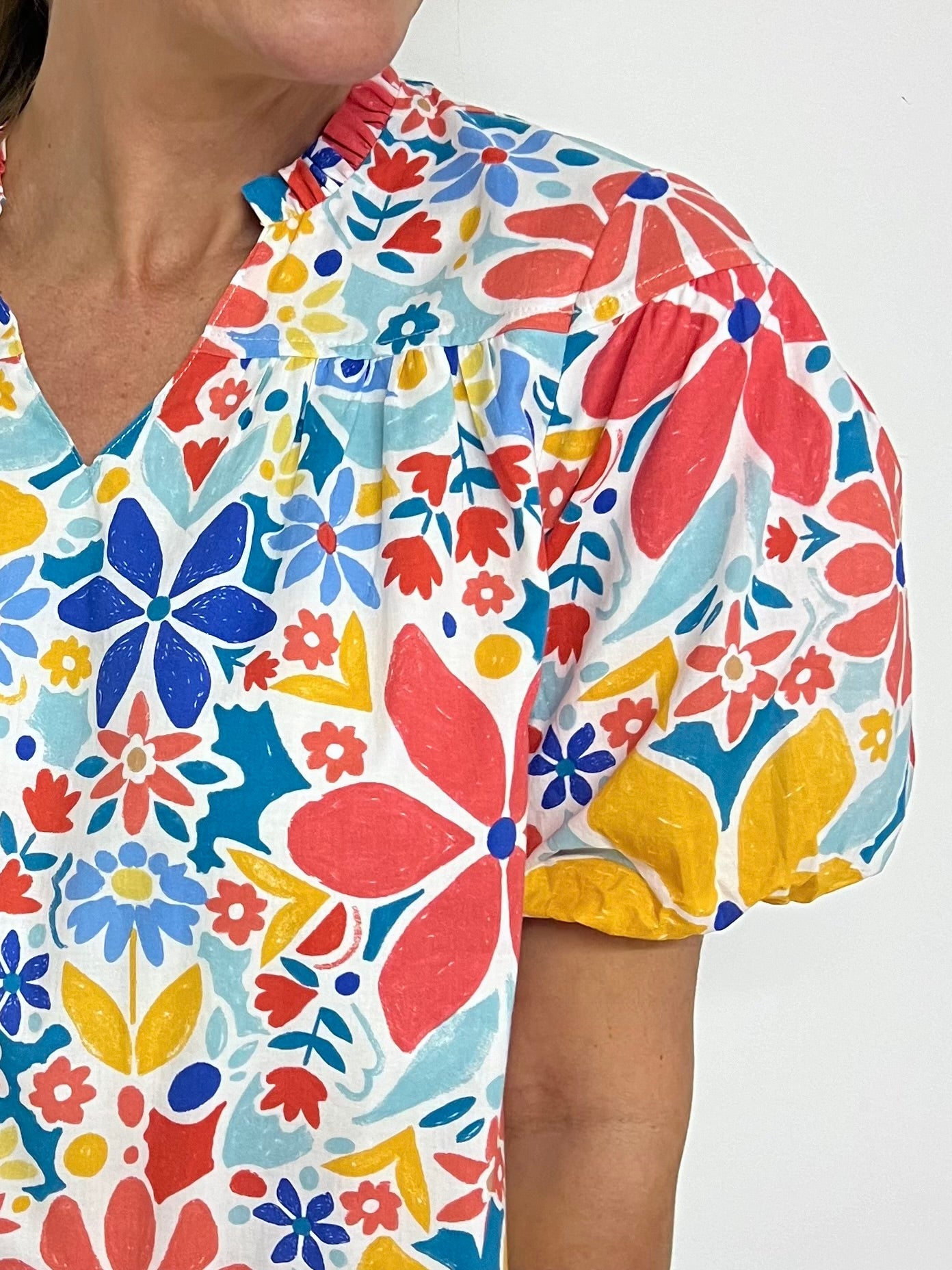 Boundless Blooms V.Neck Top - FINAL SALE