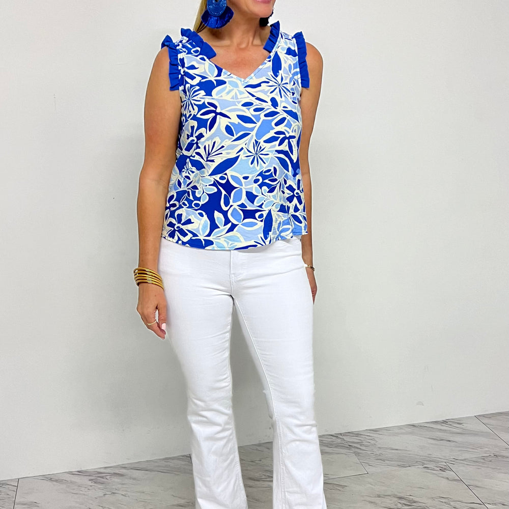 
                      
                        Bermuda Blue V.Neck Top- FINAL SALE
                      
                    