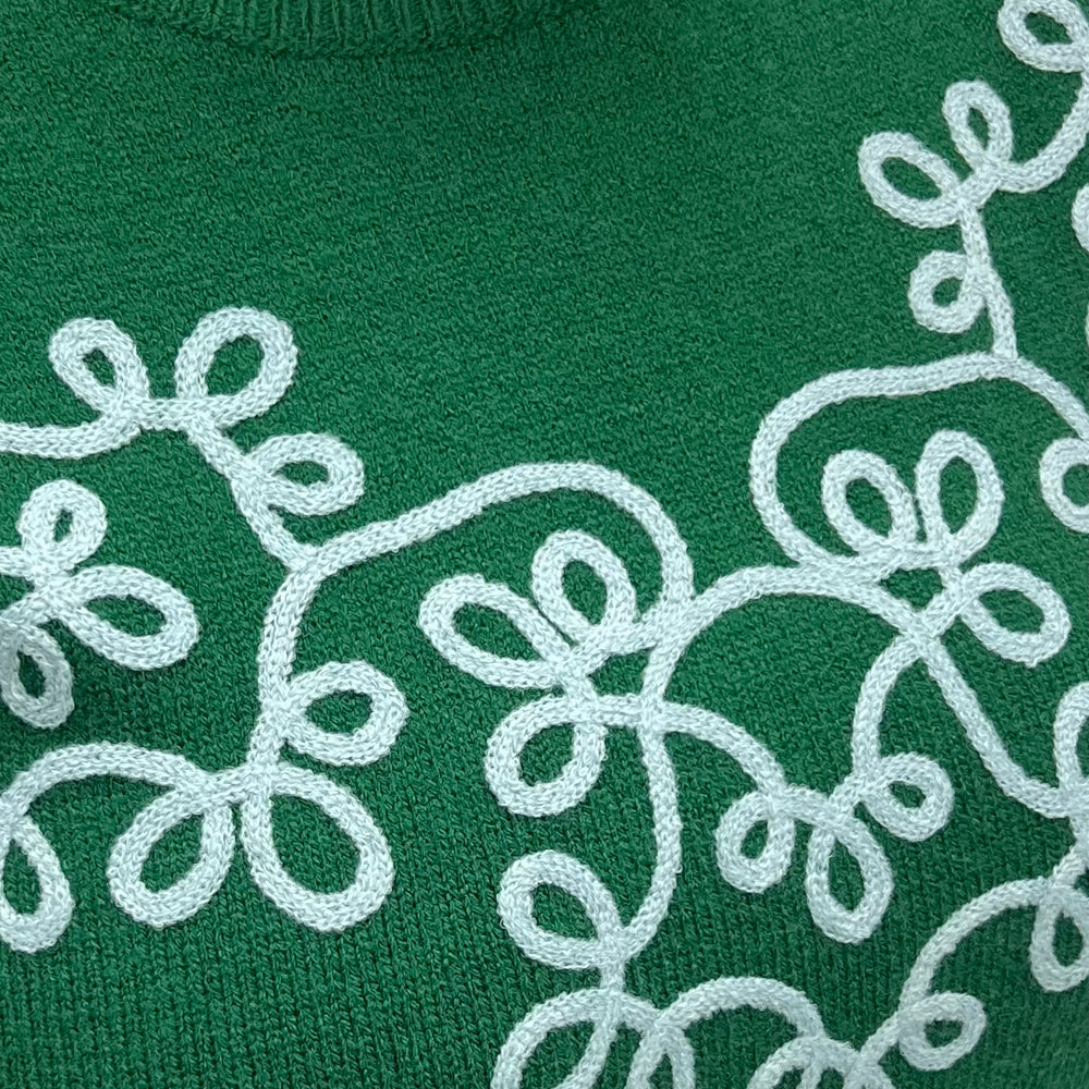 Winter Cheer Scroll Sweater (Green)