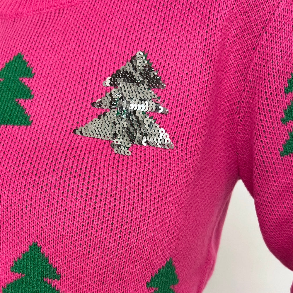 Under The Tree Sequin Sweater (Pink)