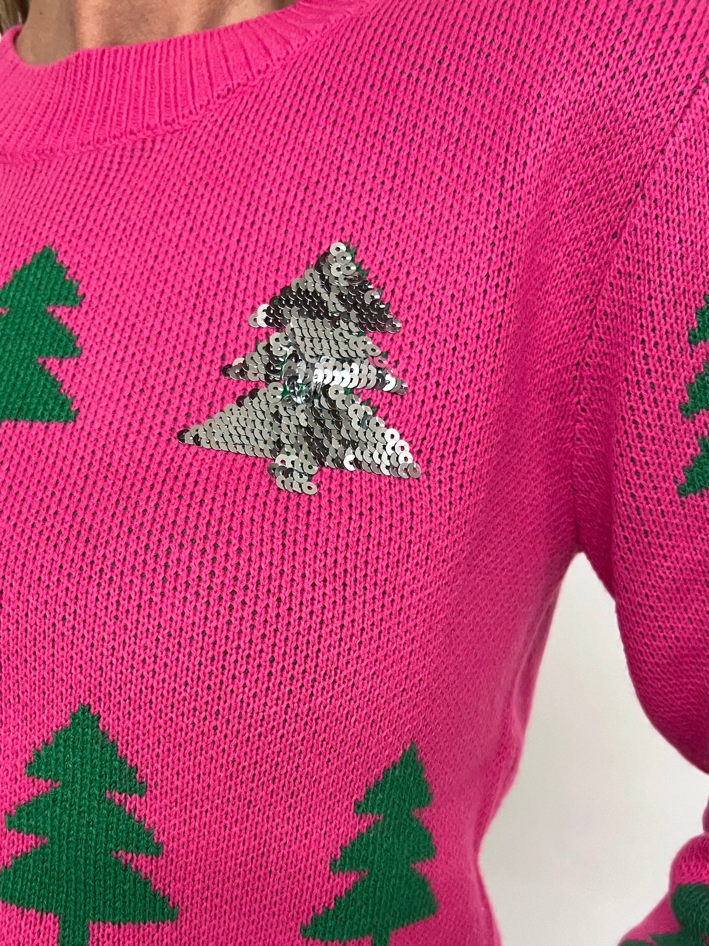 Under The Tree Sequin Sweater (Pink)