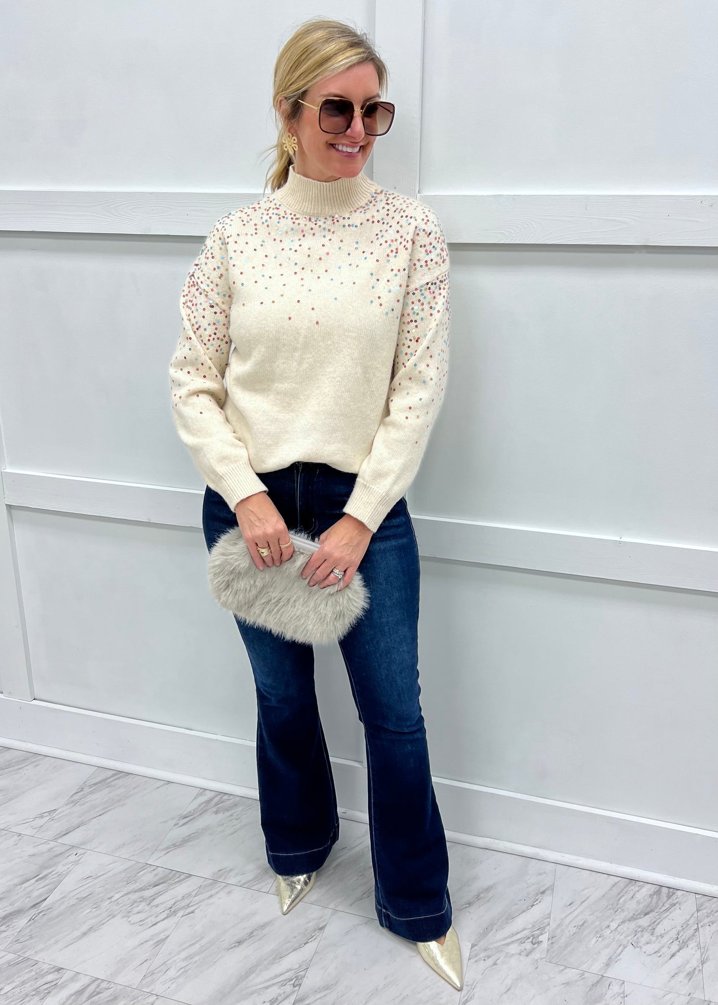 Sparkling Moment Sequin Sweater