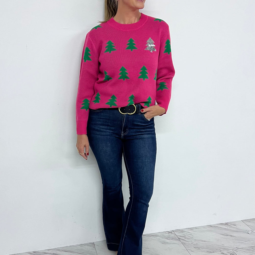 Under The Tree Sequin Sweater (Pink)