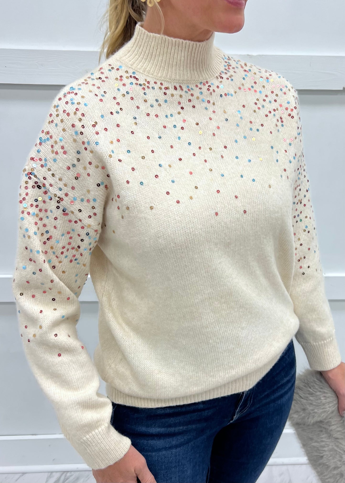 Sparkling Moment Sequin Sweater