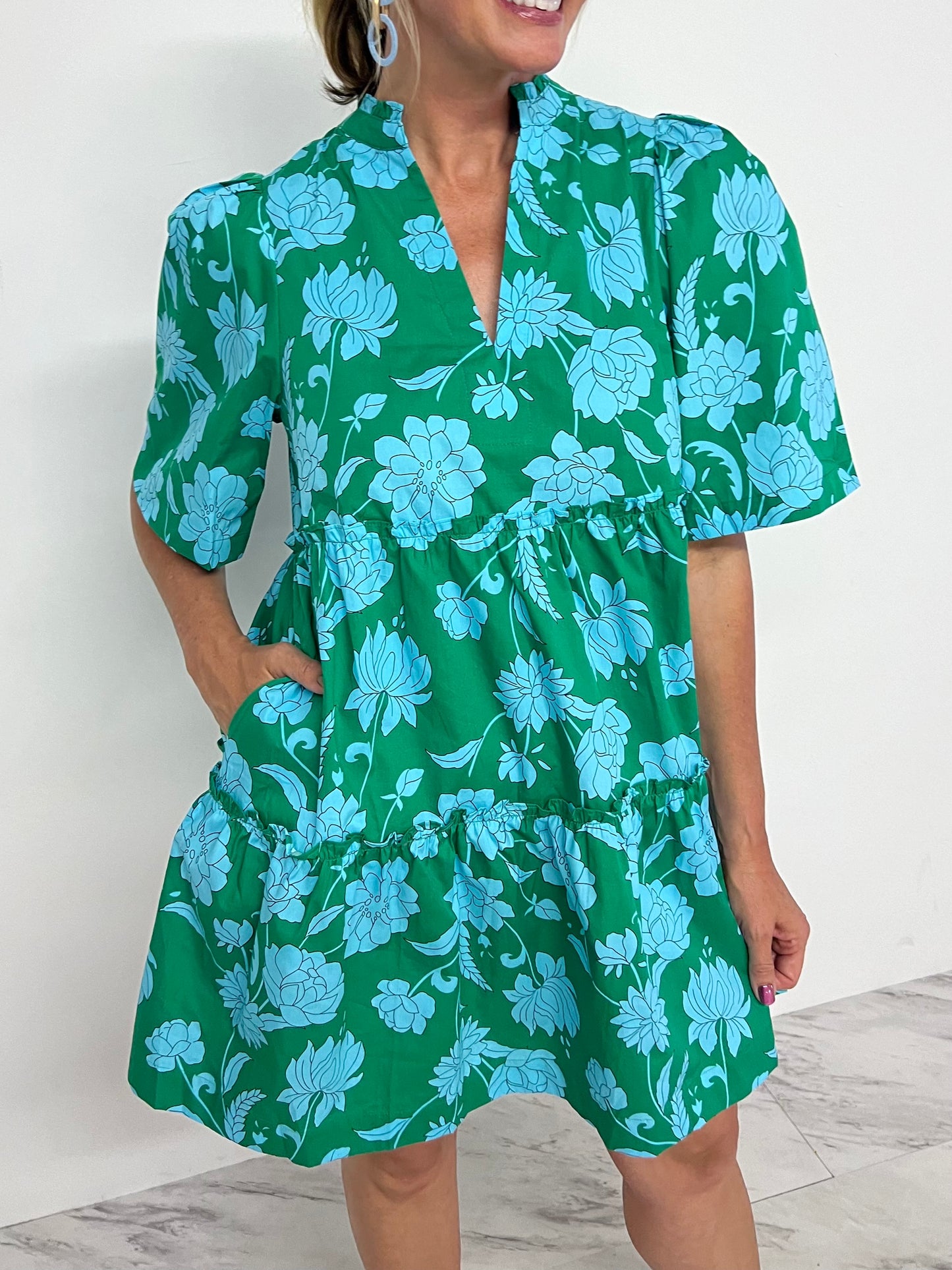 Waterlily Floral Shift Dress