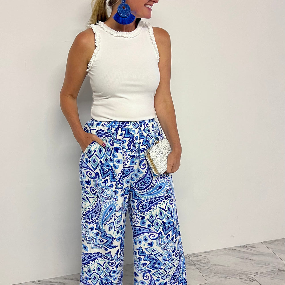 Breeze Blue Print Pants