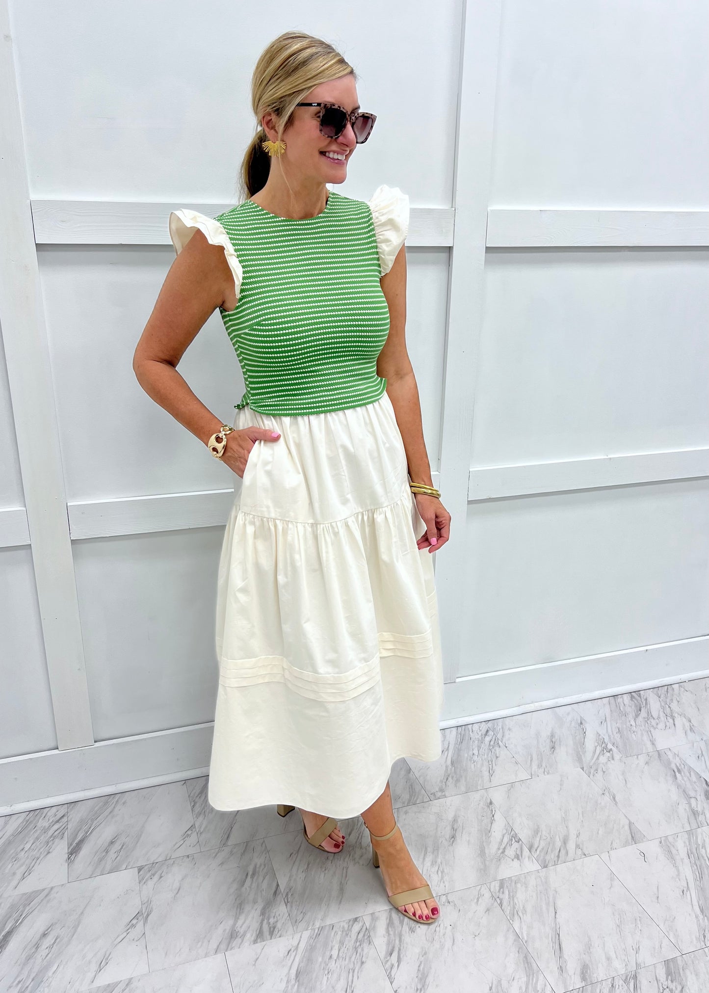 Twiggy Green Stripe Dress