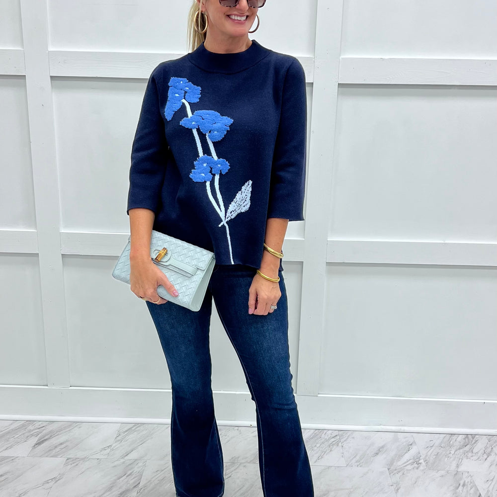 
                  
                    North Navy Blue Flower Sweater
                  
                