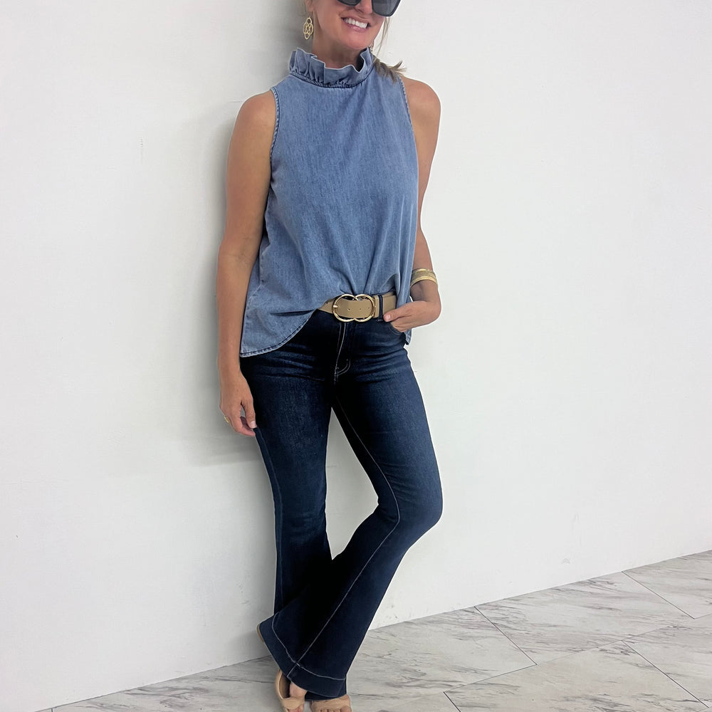 Nashville Denim Sleeveless Top-FINAL SALE