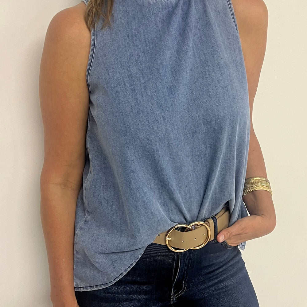 
                  
                    Nashville Denim Sleeveless Top-FINAL SALE
                  
                