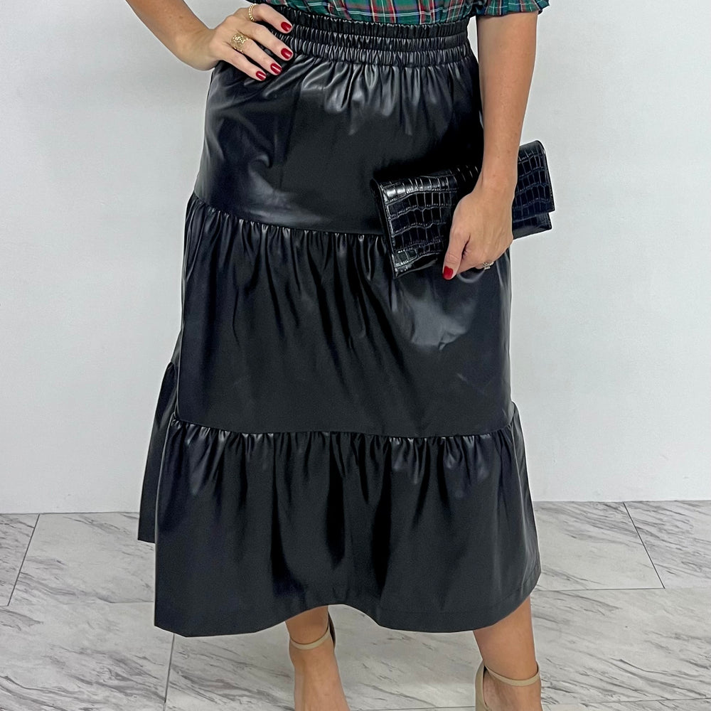 
                  
                    Luxe Leather Skirt (Black) - FINAL SALE
                  
                