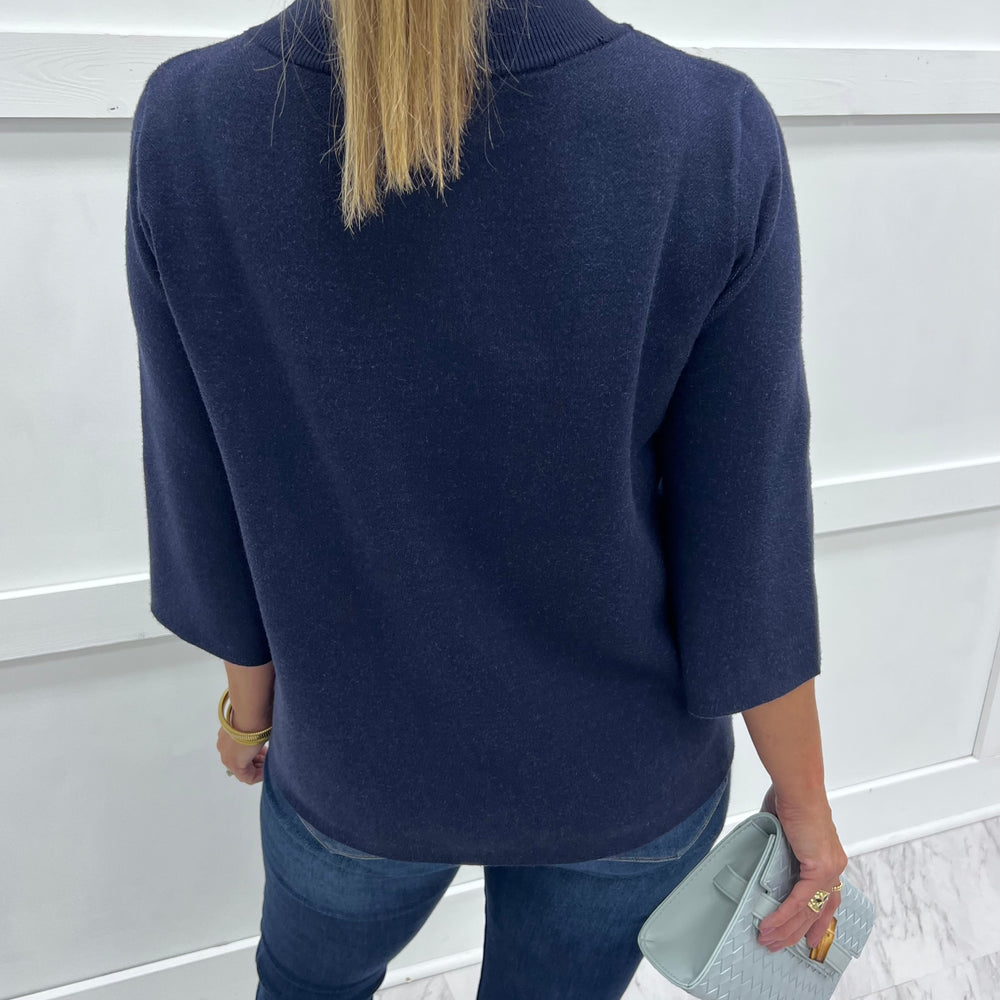 
                  
                    North Navy Blue Flower Sweater
                  
                