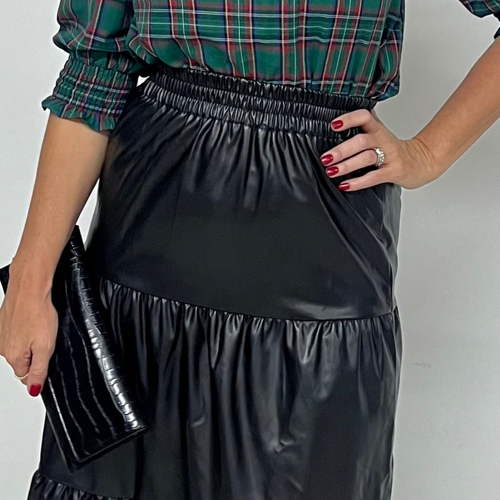 
                  
                    Luxe Leather Skirt (Black) - FINAL SALE
                  
                