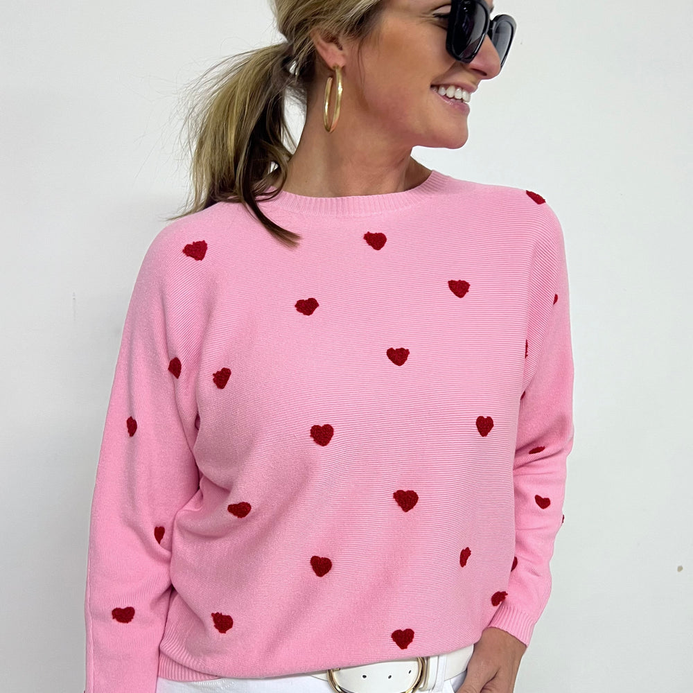 
                  
                    Happy Hearts Sweater (Pink)
                  
                