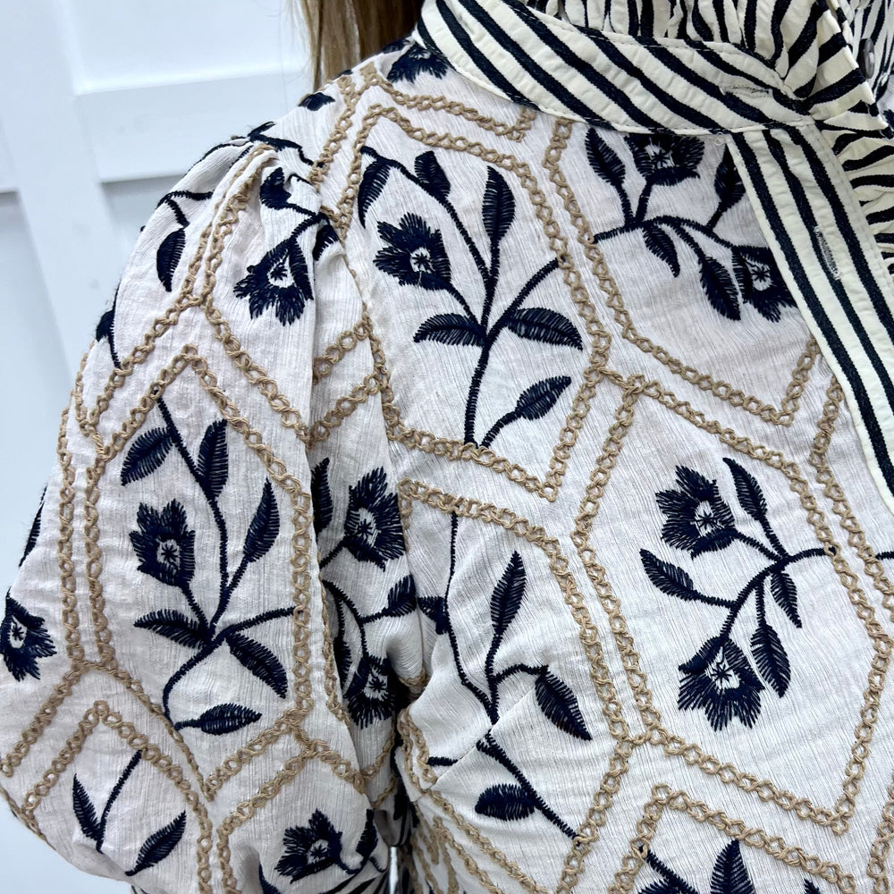 
                  
                    As She Goes Flower + Stripe Top
                  
                