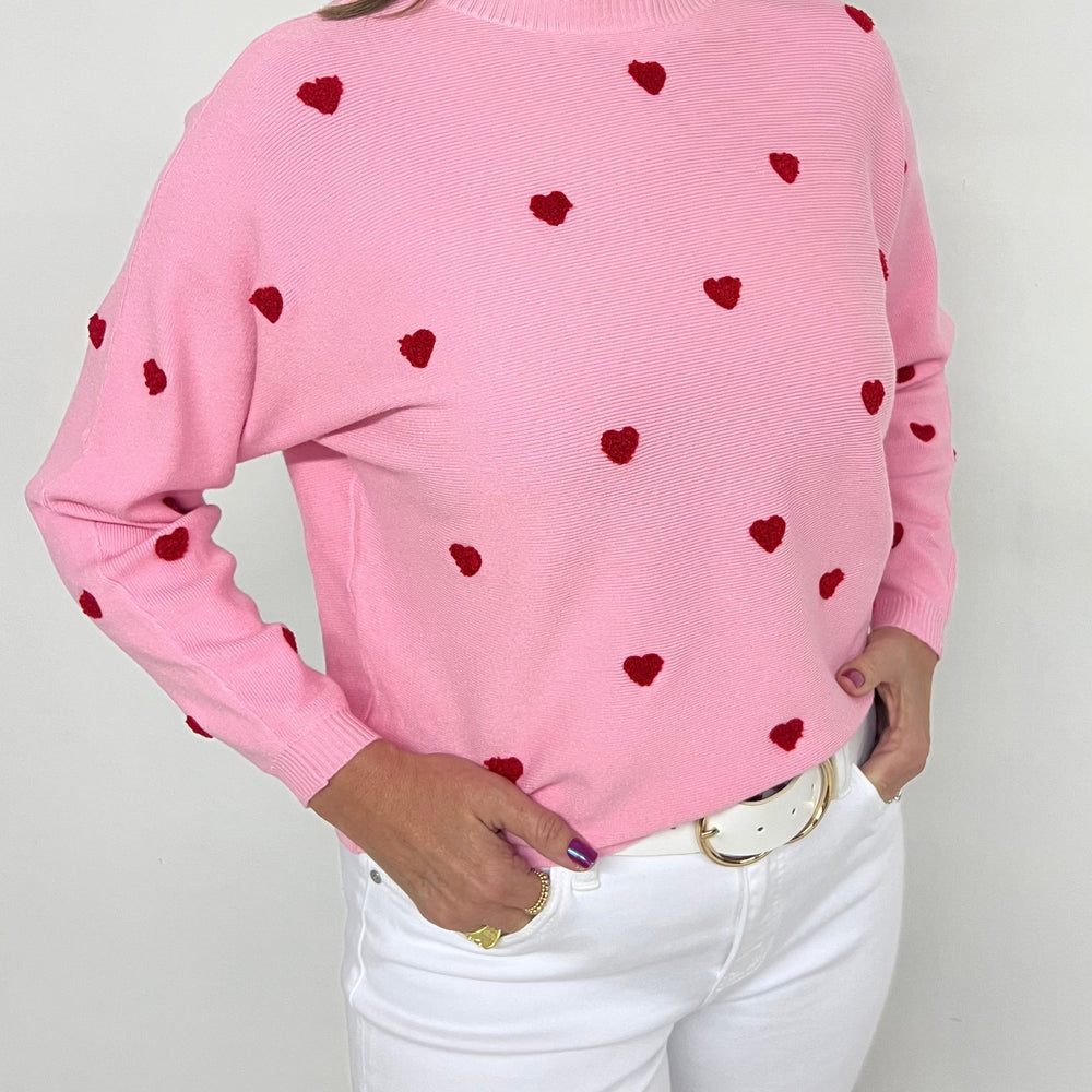 Happy Hearts Sweater (Pink)