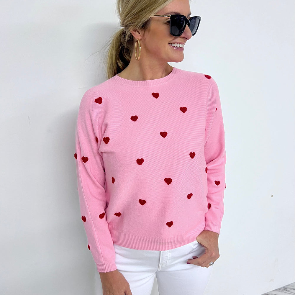 Happy Hearts Sweater (Pink)