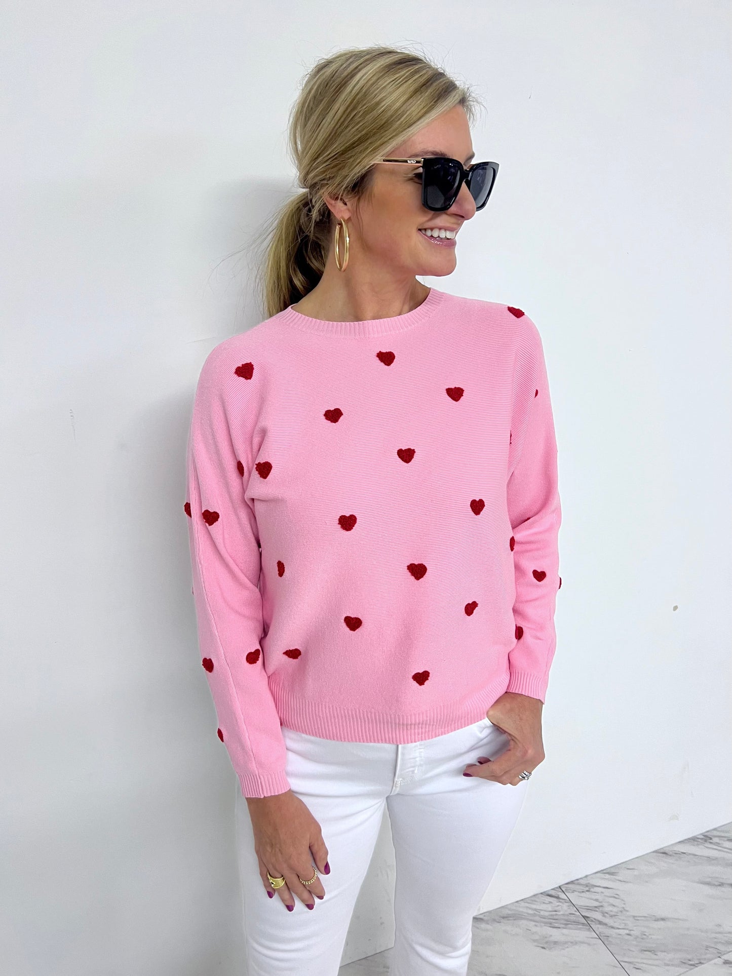 Happy Hearts Sweater (Pink)