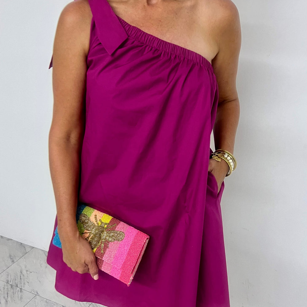 
                  
                    Loxley Single Shoulder Dress (magenta)
                  
                