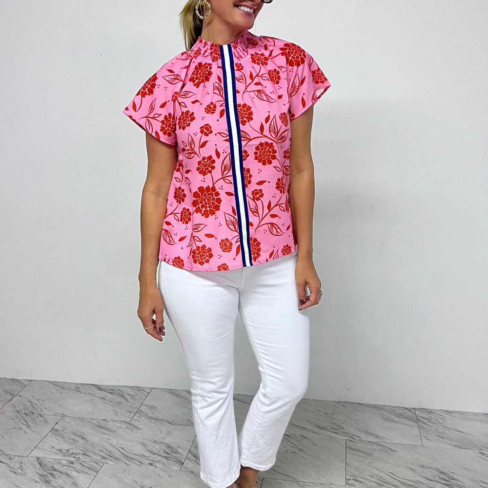 
                  
                    Valentina Pink Flower + Stripe Top-FINAL SALE
                  
                