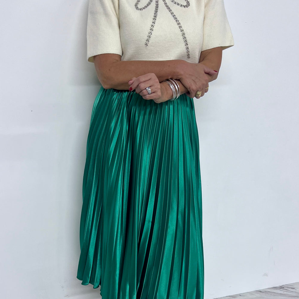 
                  
                    Gala Green Pleated Skirt
                  
                