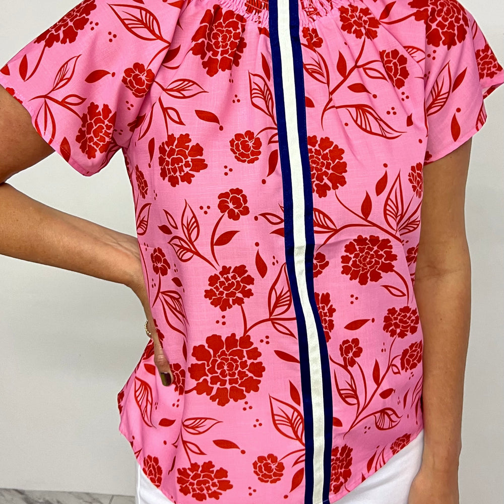 
                  
                    Valentina Pink Flower + Stripe Top-FINAL SALE
                  
                