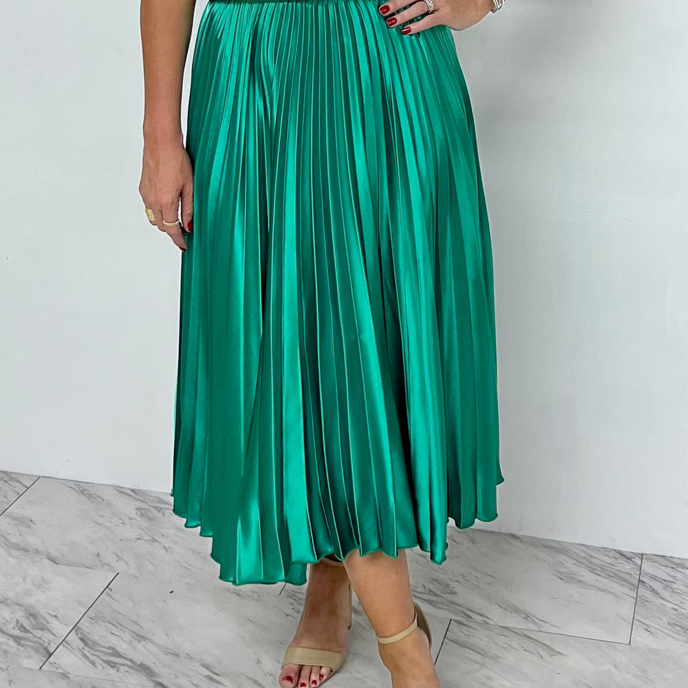 Gala Green Pleated Skirt