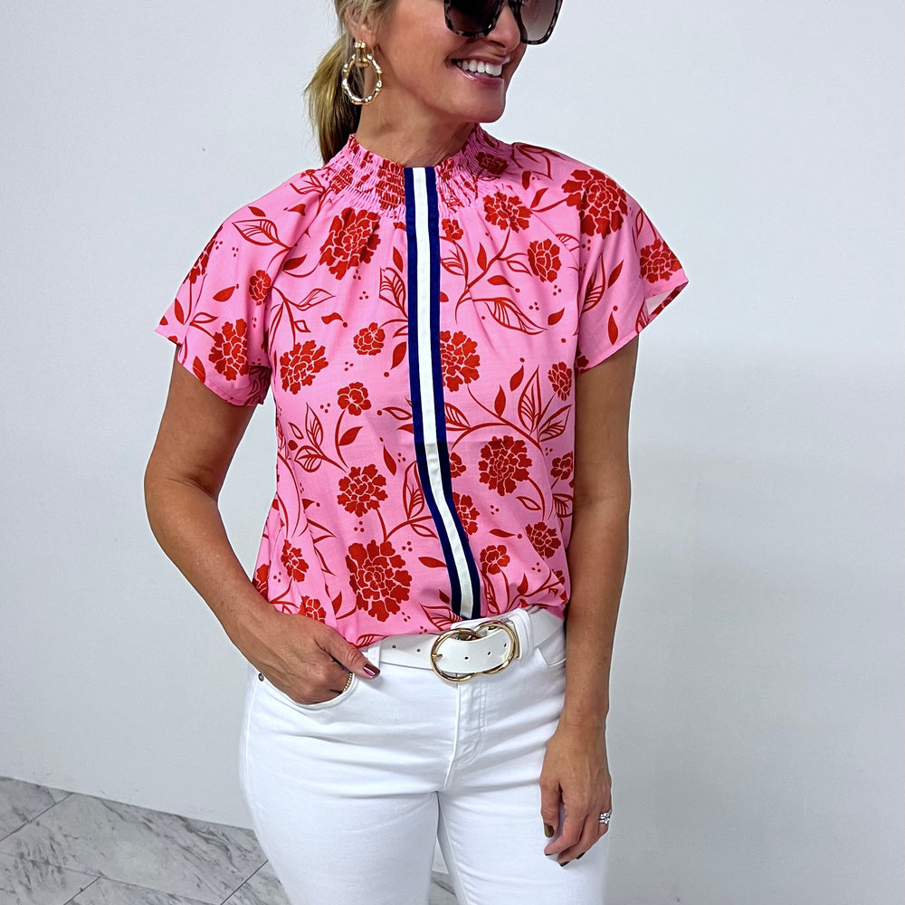 
                  
                    Valentina Pink Flower + Stripe Top-FINAL SALE
                  
                