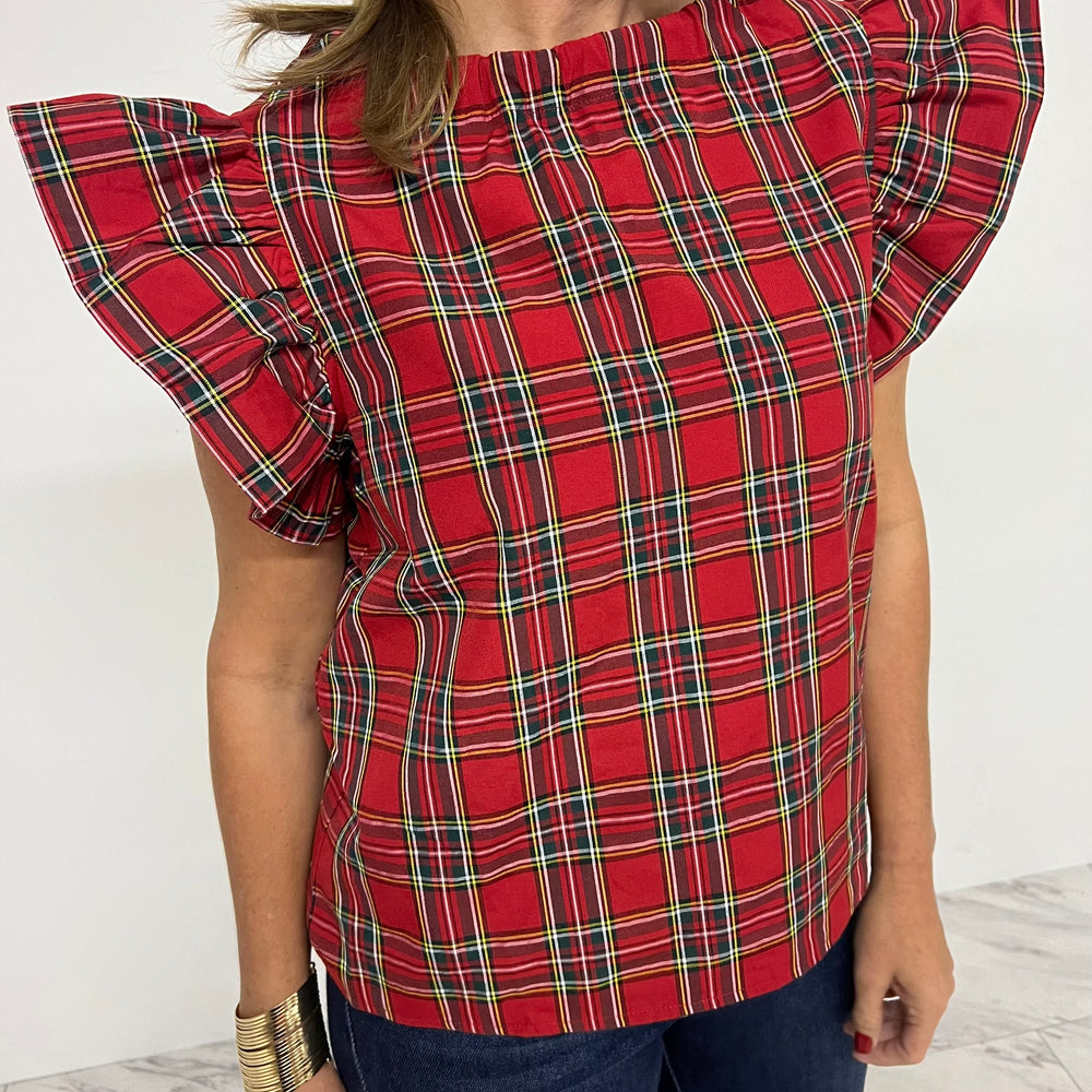 
                  
                    Home For The Holidays Plaid Top
                  
                