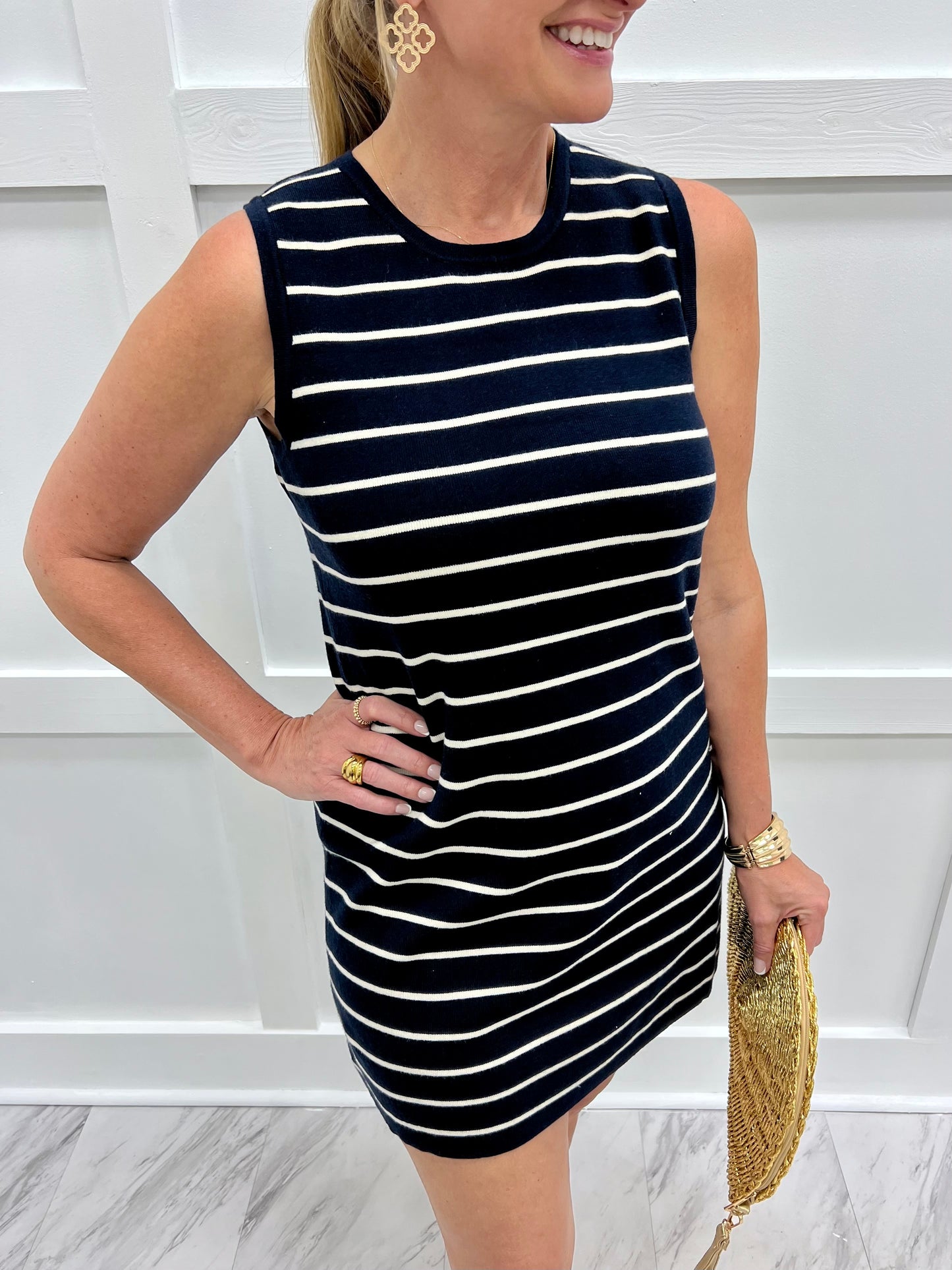navy blue and white striped tank dress Baltic Born Womens Nantucket Tank Dress | Navy Stripe