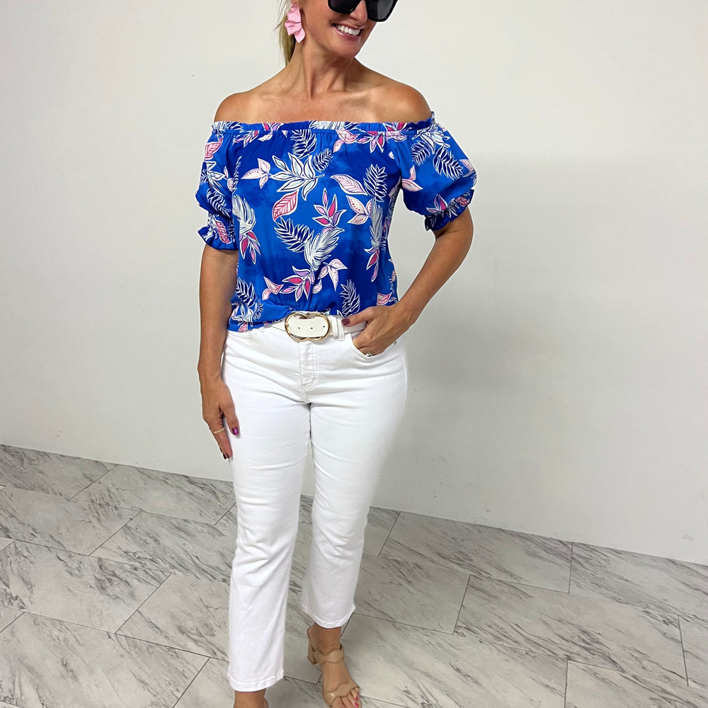 
                  
                    Harlow Print Off The Shoulder Top -- FINAL SALE
                  
                