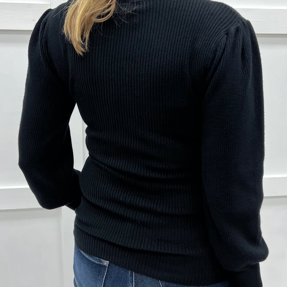 
                  
                    Hunter Ribbed Knit Turtleneck Top (Black)
                  
                