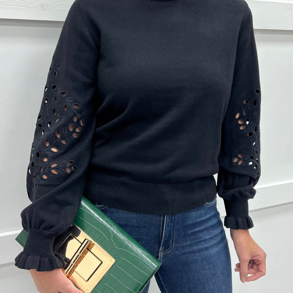 
                  
                    Isla Eyelet Sweater (Black)
                  
                