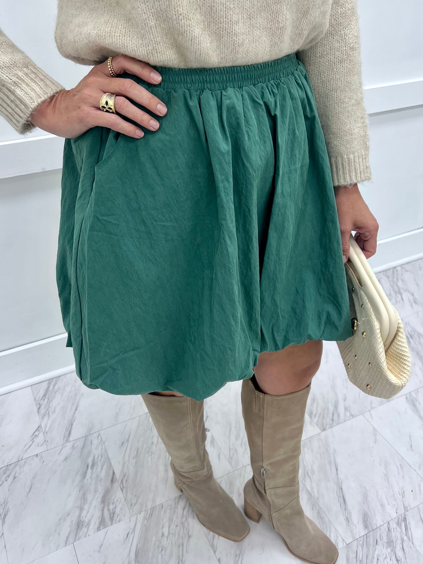 Brynn Bubble Skirt (Green)