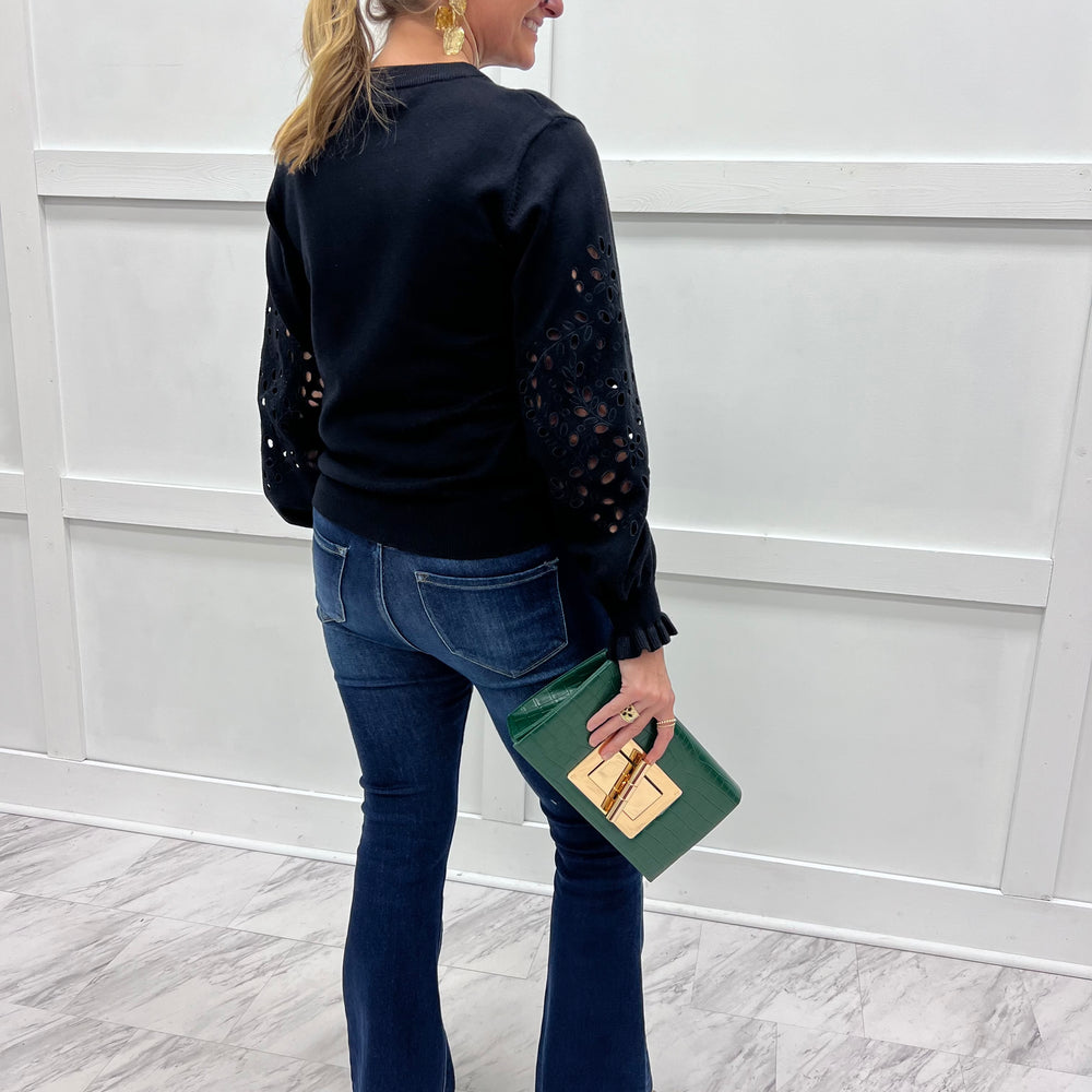 
                  
                    Isla Eyelet Sweater (Black)
                  
                