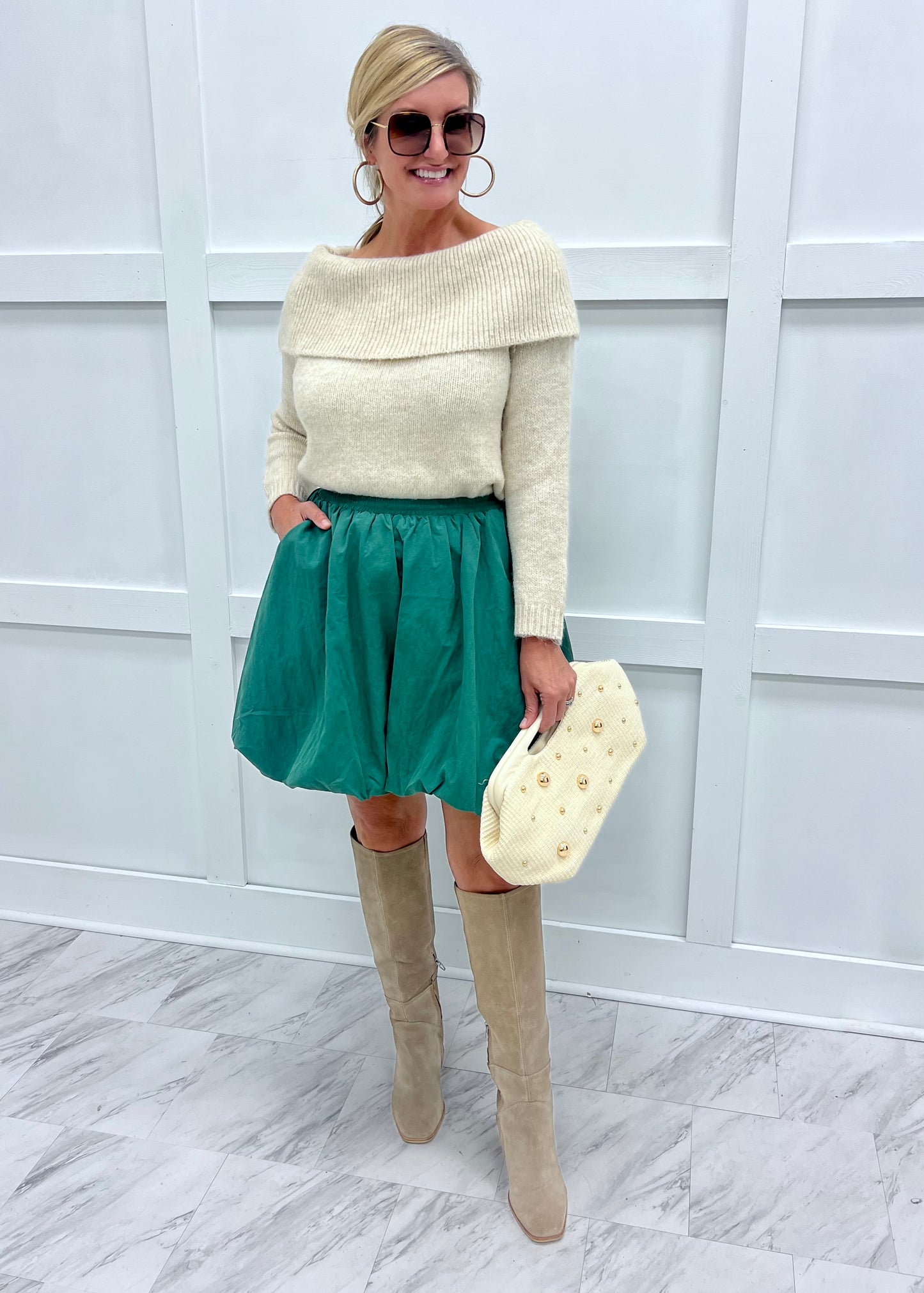 Brynn Bubble Skirt (Green)