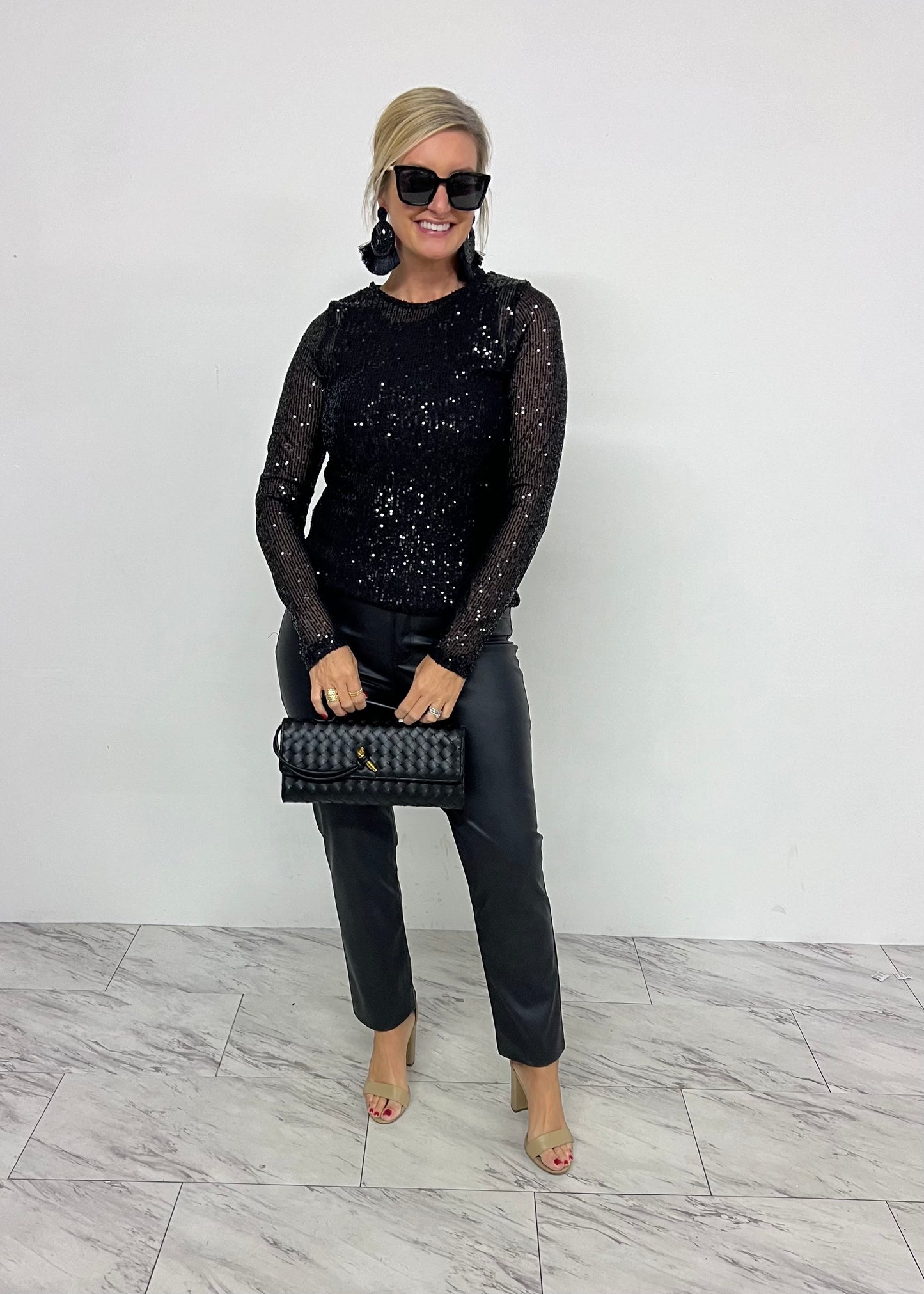 Endless Sparkle Black Sequin Top