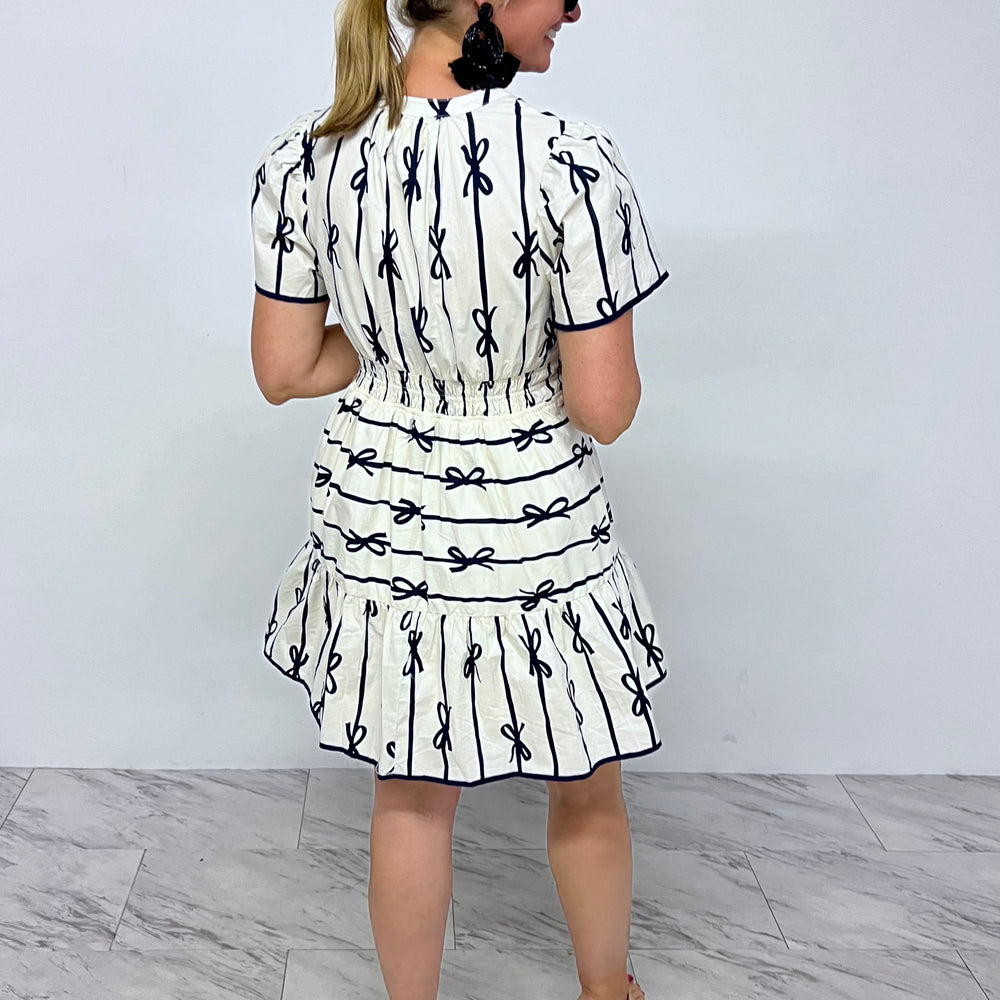 
                      
                        Anna Bow Print Dress (Off White) - FINAL SALE
                      
                    