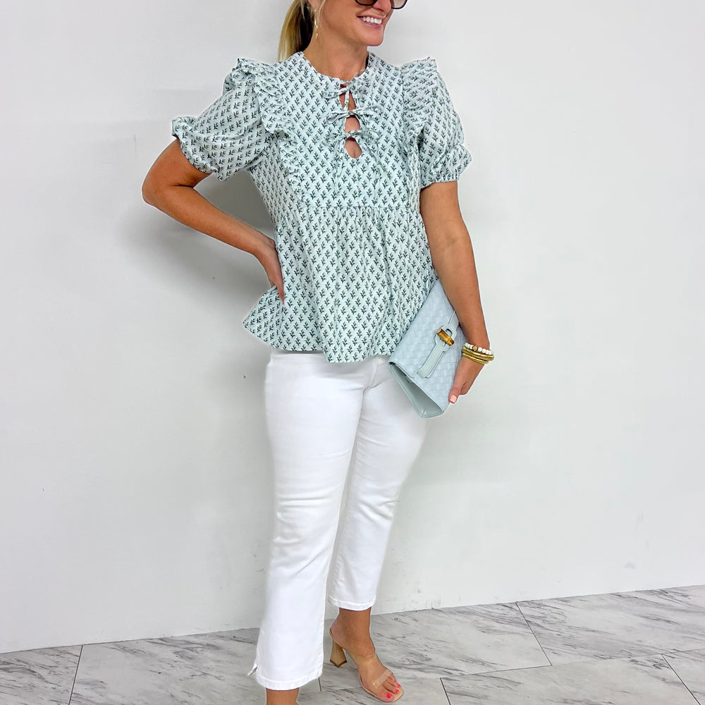 Social Darling Tie Front Top