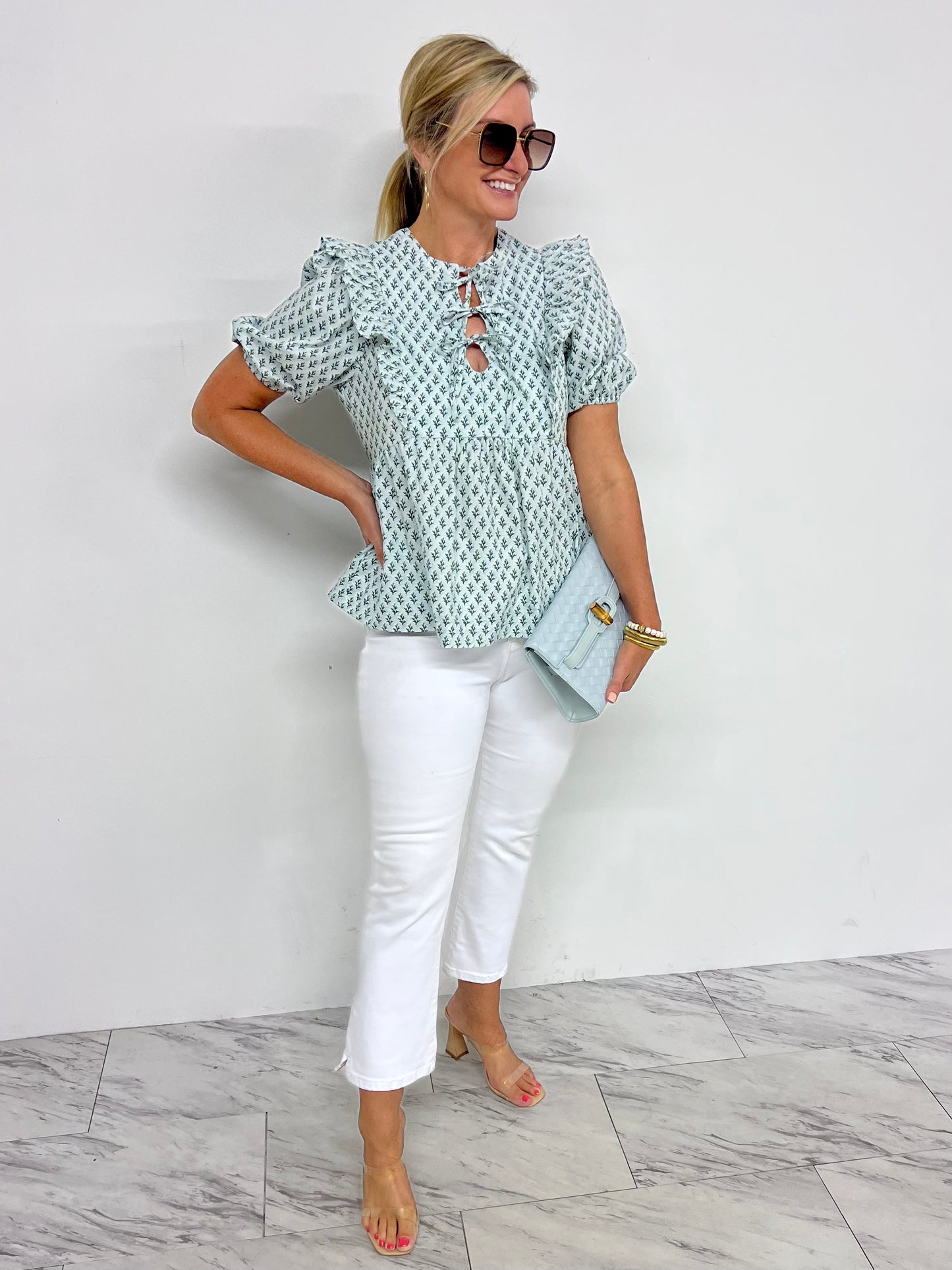 Social Darling Tie Front Top