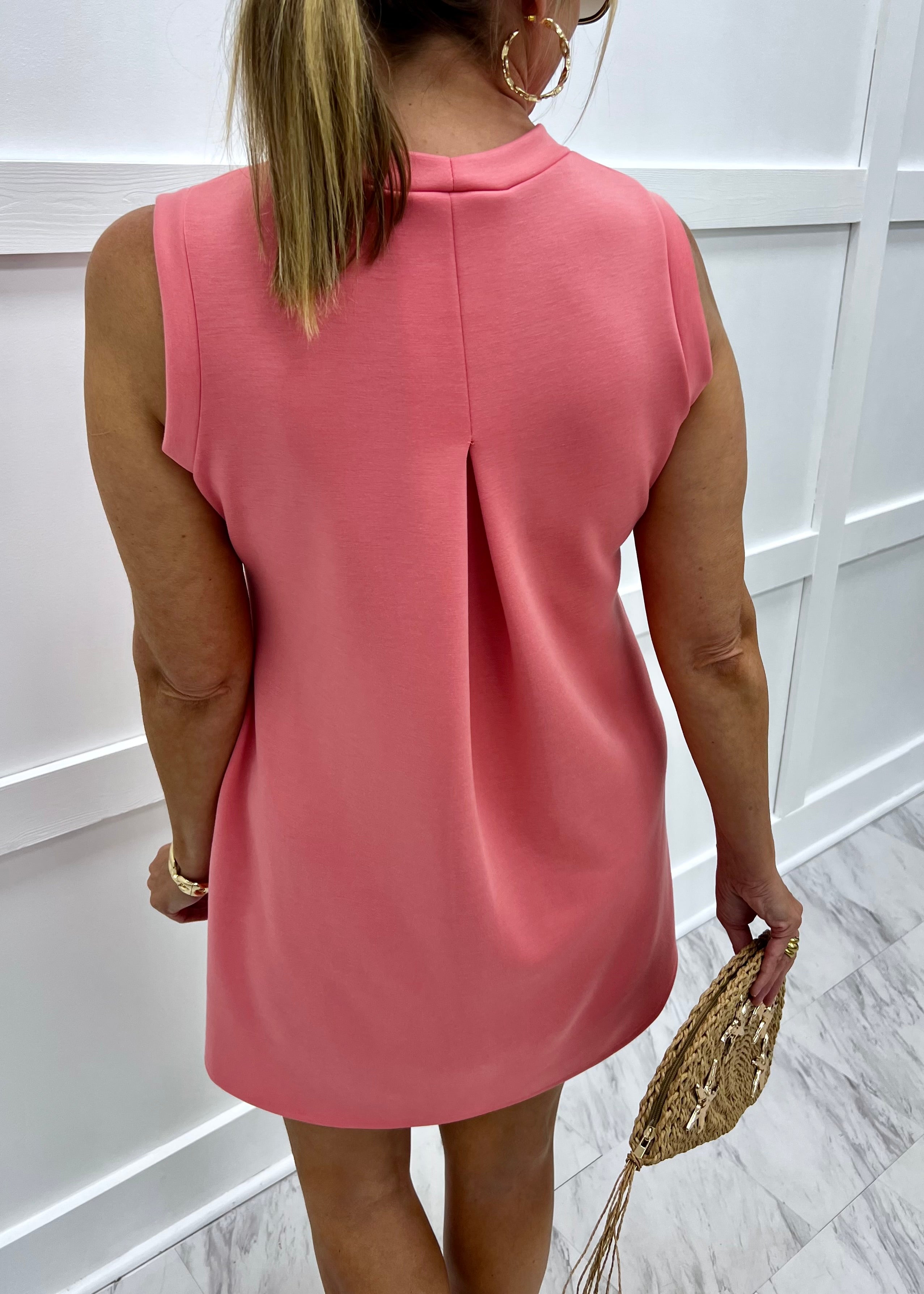 Nora Scuba Tank Dress (Coral) – shop chartreuse