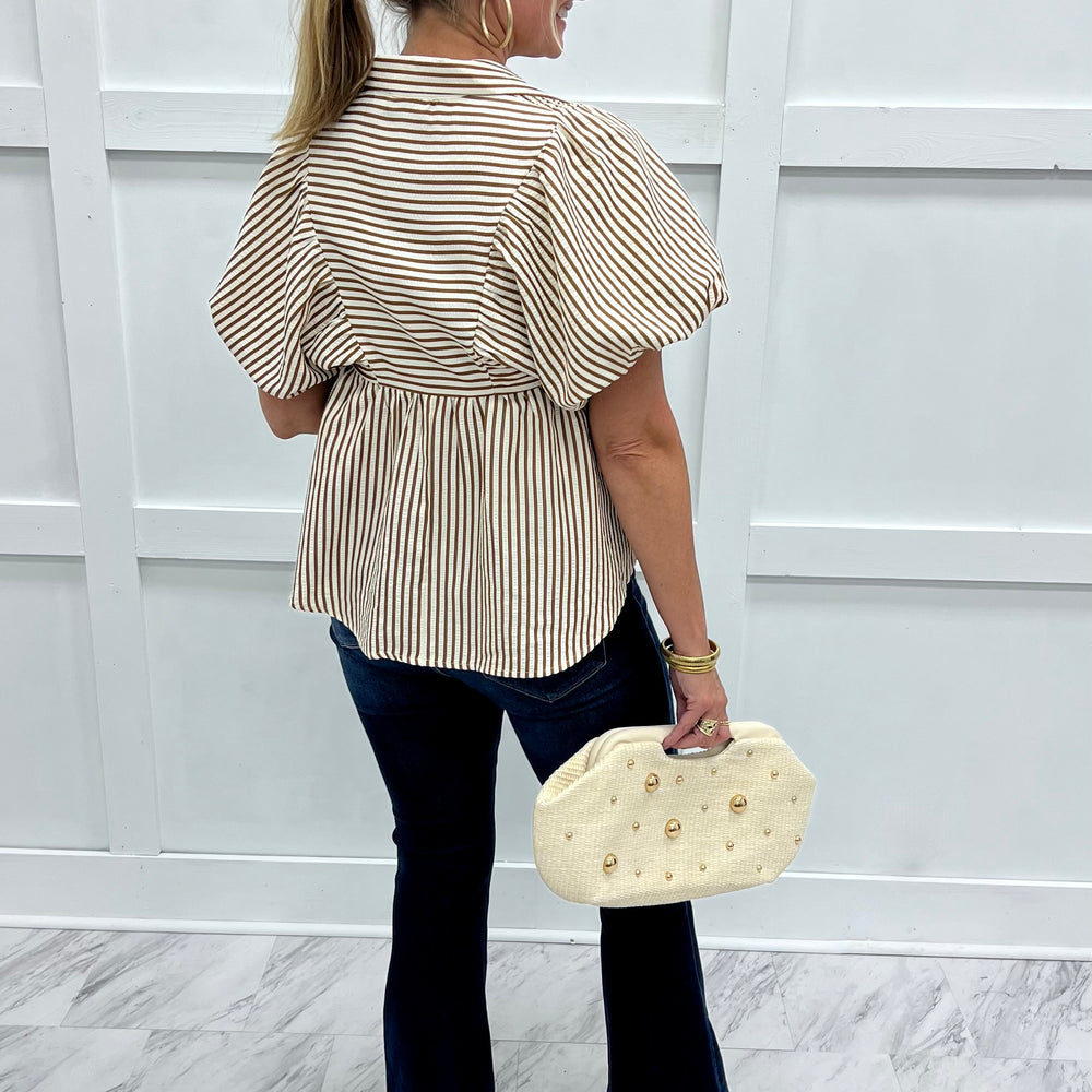
                  
                    Serafina Stripe + Smock V.Neck Top
                  
                